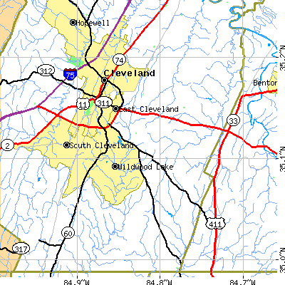 Zip code 37323 close-up map