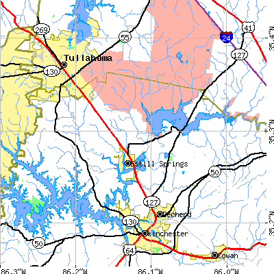 Zip code 37330 close-up map