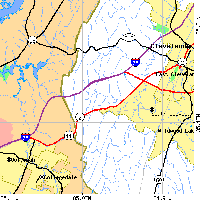 Zip code 37353 close-up map