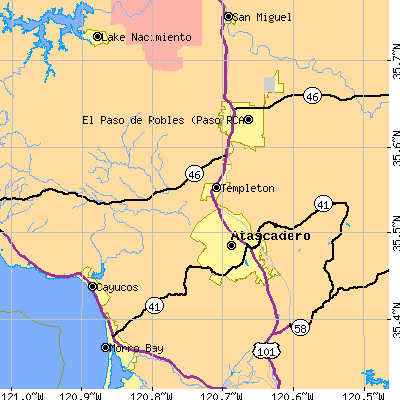Zip code 93465 close-up map