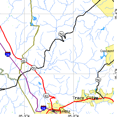 Zip code 37366 close-up map