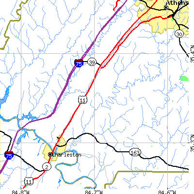 Zip code 37370 close-up map