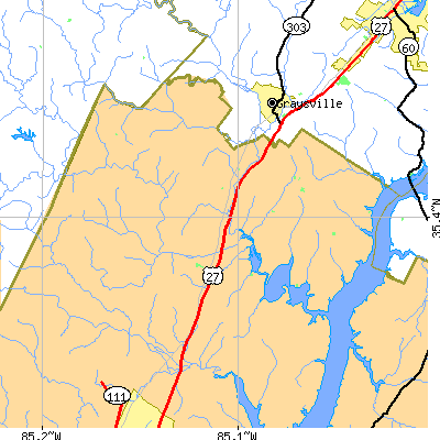 Zip code 37373 close-up map