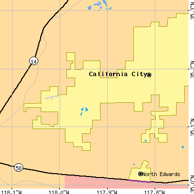 Zip code 93505 close-up map