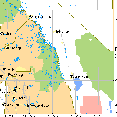 Zip code 93514 close-up map