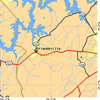 Zip code 37737 close-up map