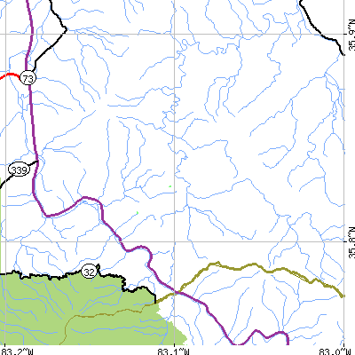 Zip code 37753 close-up map