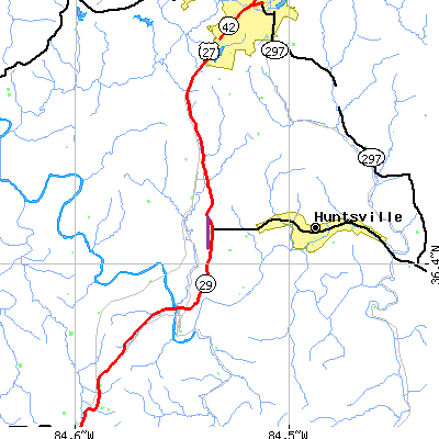 Zip code 37755 close-up map