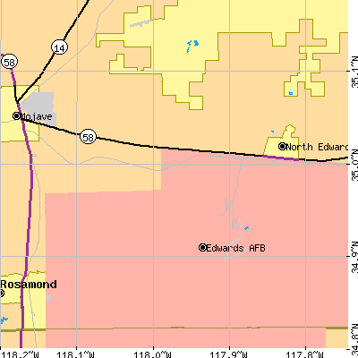 Zip code 93523 close-up map
