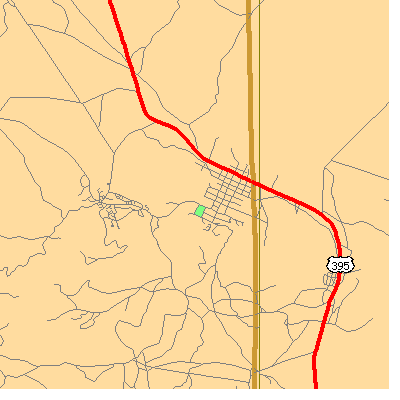 Zip code 93528 close-up map