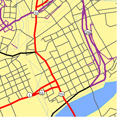 Zip code 37902 close-up map