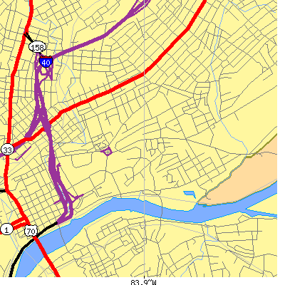 Zip code 37915 close-up map