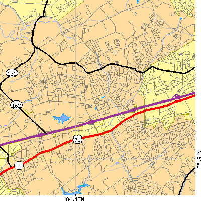 Zip code 37923 close-up map