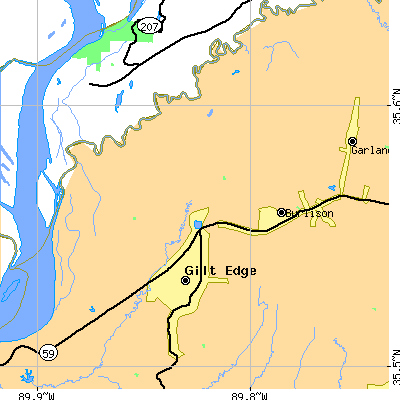 Zip code 38015 close-up map