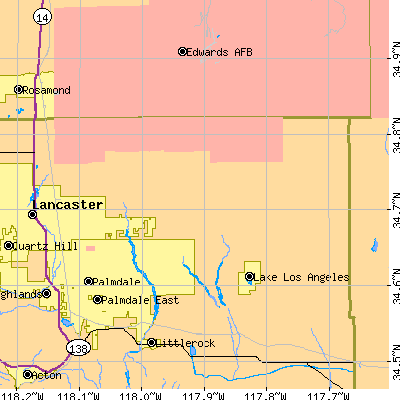 Zip code 93535 close-up map