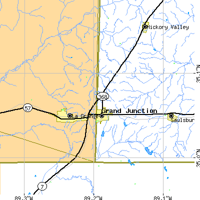 Zip code 38039 close-up map
