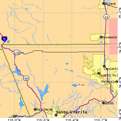 Zip code 93536 close-up map