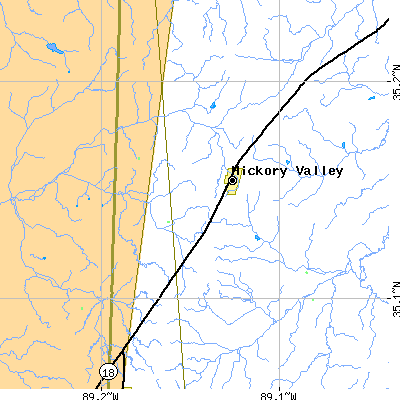 Zip code 38042 close-up map