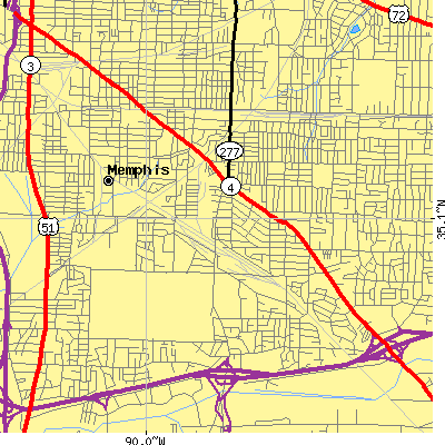 Zip code 38114 close-up map