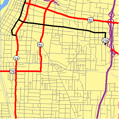 Zip code 38126 close-up map