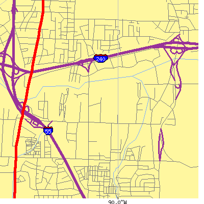 Zip code 38132 close-up map