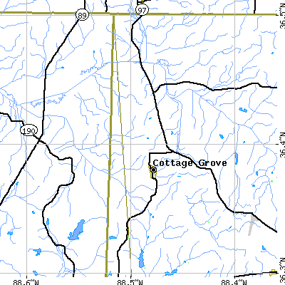 Zip code 38224 close-up map