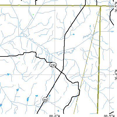 Zip code 38241 close-up map