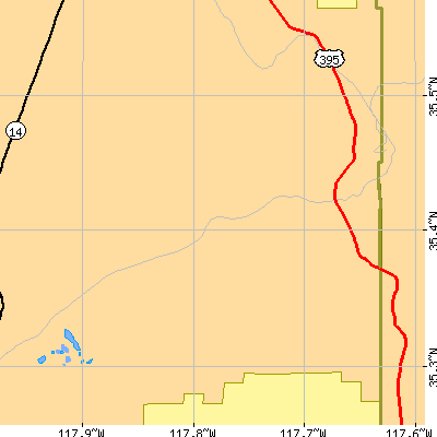 Zip code 93554 close-up map