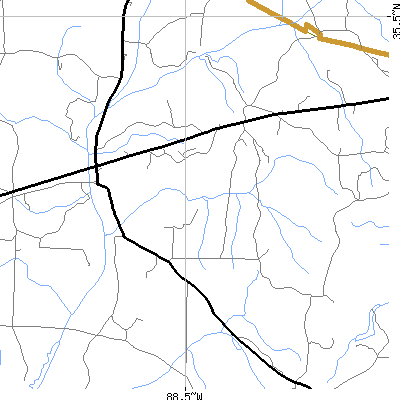 Zip code 38347 close-up map