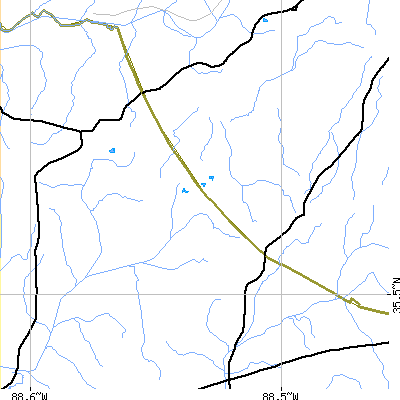 Zip code 38352 close-up map