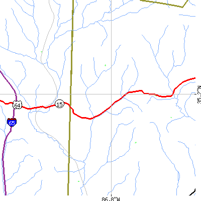 Zip code 38459 close-up map