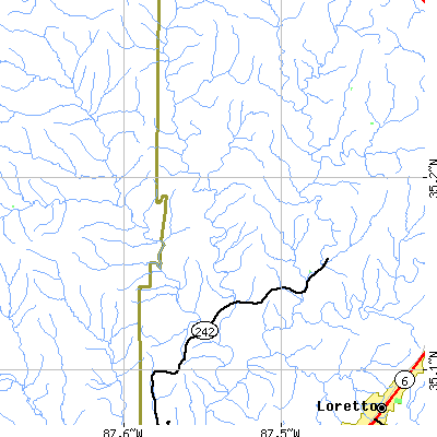 Zip code 38486 close-up map