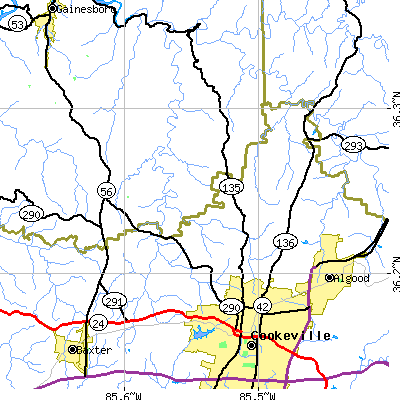 Zip code 38501 close-up map