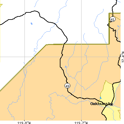 Zip code 93601 close-up map