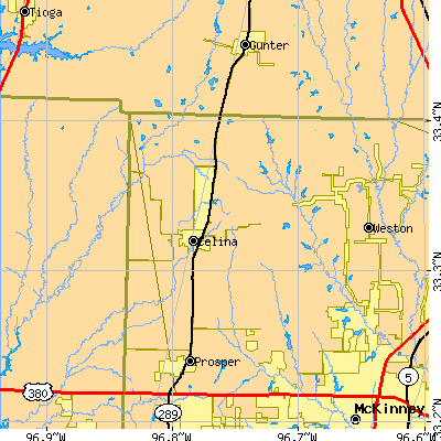 Zip code 75009 close-up map