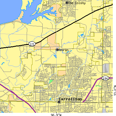 Zip code 75010 close-up map