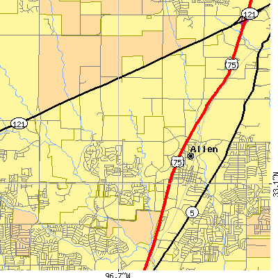 Zip code 75013 close-up map