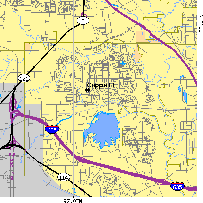 Zip code 75019 close-up map
