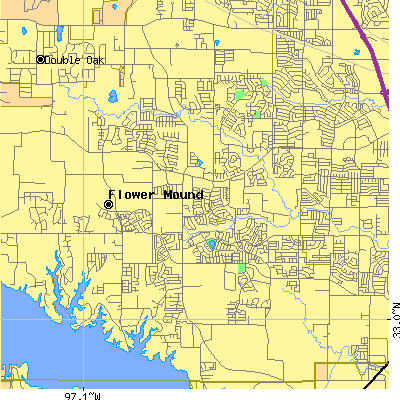 Zip code 75028 close-up map