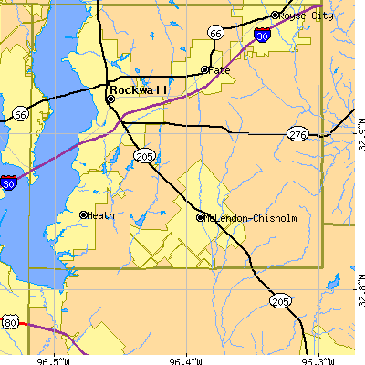 Zip code 75032 close-up map