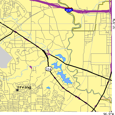 Zip code 75039 close-up map