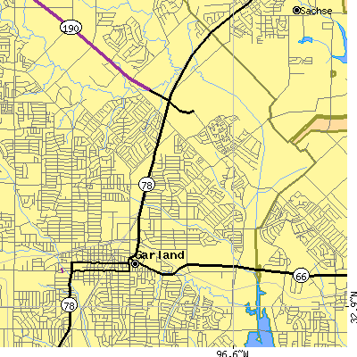 Zip code 75040 close-up map