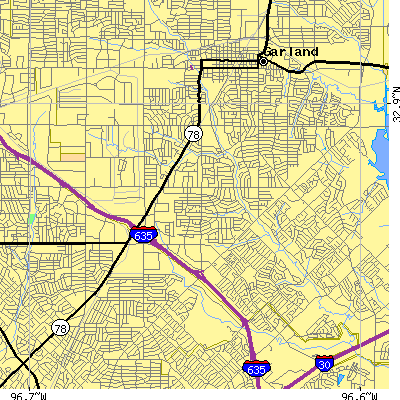 Zip code 75041 close-up map