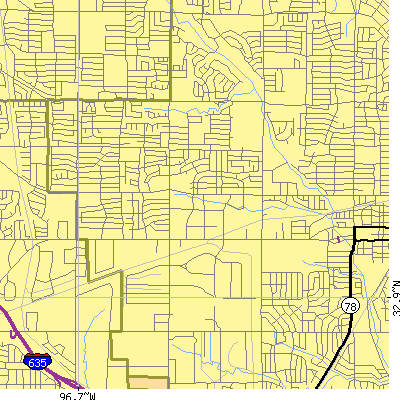 Zip code 75042 close-up map