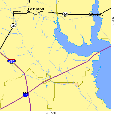 Zip code 75043 close-up map