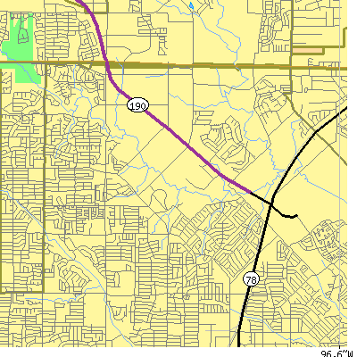 Zip code 75044 close-up map