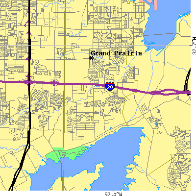 Zip code 75052 close-up map