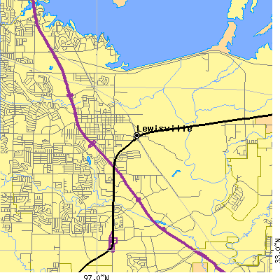 Zip code 75057 close-up map