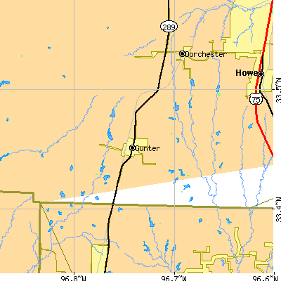 Zip code 75058 close-up map