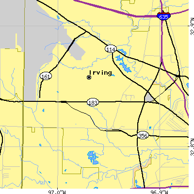 Zip code 75061 close-up map